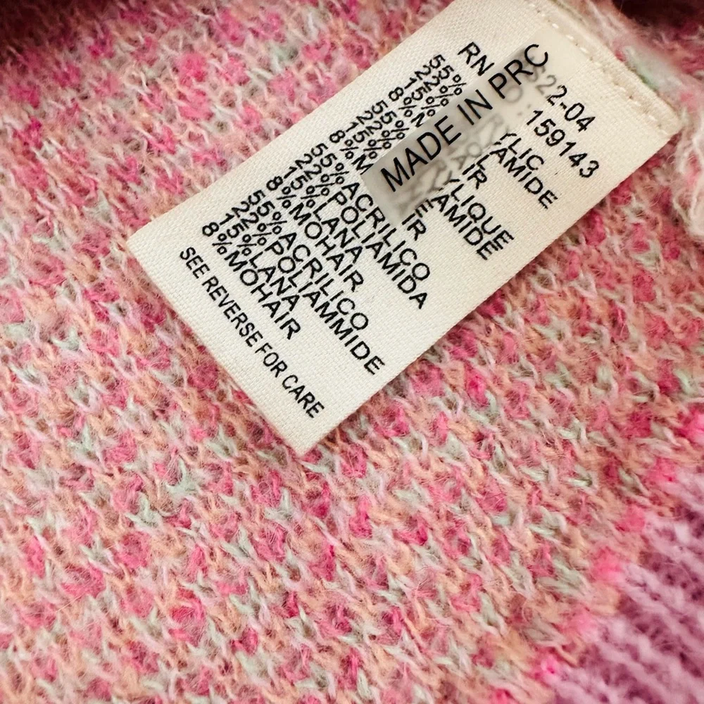 FRNCH Pastel Floral Crewneck Sweater - Pink, Mint, Peach - Picture 5 of 7